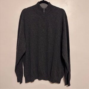 John W. Nordstrom Cashmere 1/4 Zip Sweater Size‎ XXL grey men’s